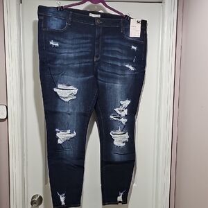 SO Plus 24W Distressed Jegging